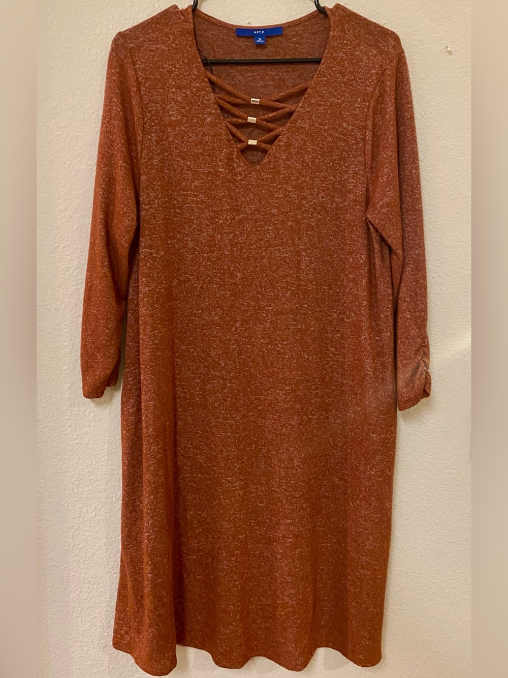 Apt. 9 Rust Crisscross V-Neck Knit Dress - Quick List For Live